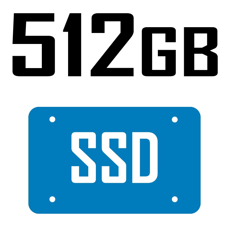 ظرفیت حافظه داخلی : 512GB SSD
